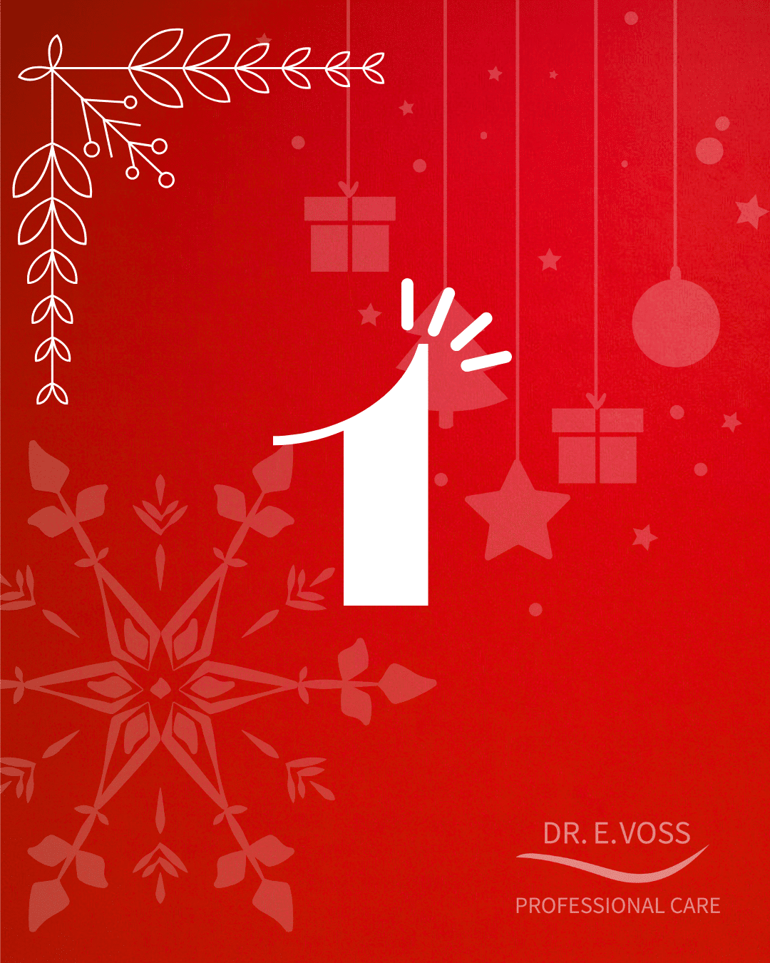 Dr. E. Voss Produkt Scalp Serum für Haare vor einem weihnachtlichen Hintergrund