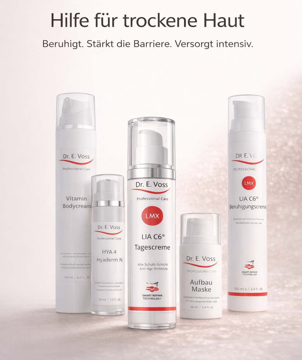 Hilfe für trockene Haut Produktempfehlungen Produktempfehlungen von Dr. E. Voss zur Hilfe für trockene Haut