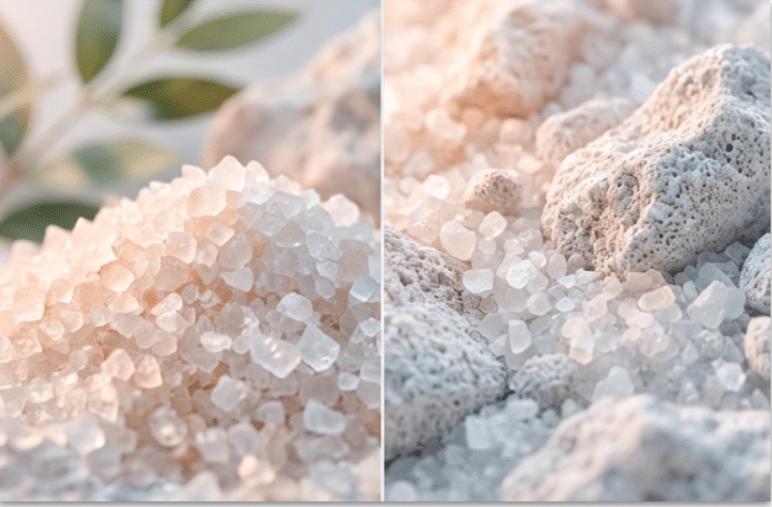 mechanisches-peeling Bild von mechanischen Peeling-Körpern wie Salz und Zucker